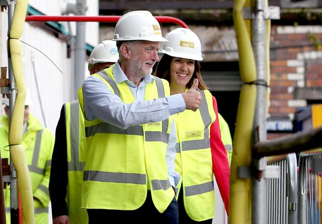 Dugdale with Labour leader Jeremy Corbyn during a visit to Glasgow in August