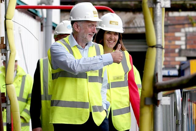 Dugdale with Labour leader Jeremy Corbyn during a visit to Glasgow in August