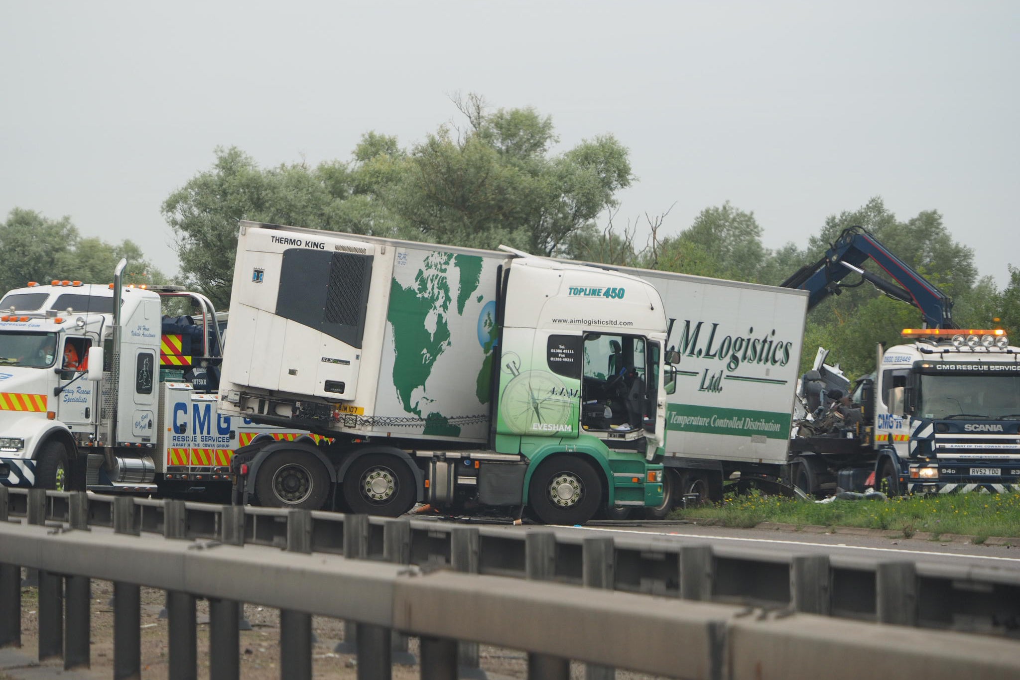 Several people died after a minibus and two lorries crashed in Newport Pagnell