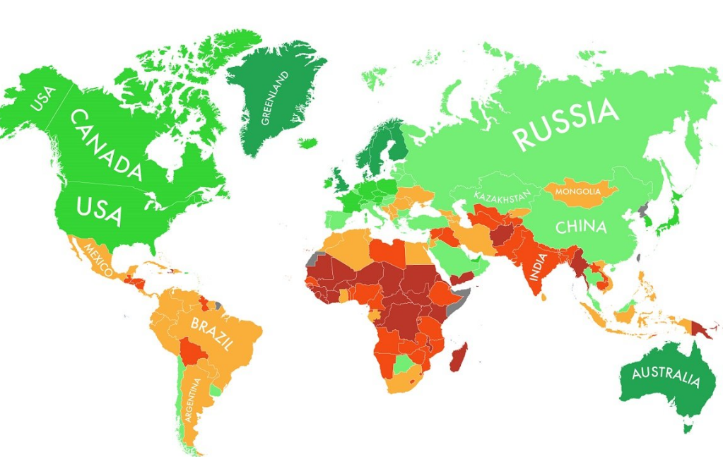 Global Warming World Map In 2050