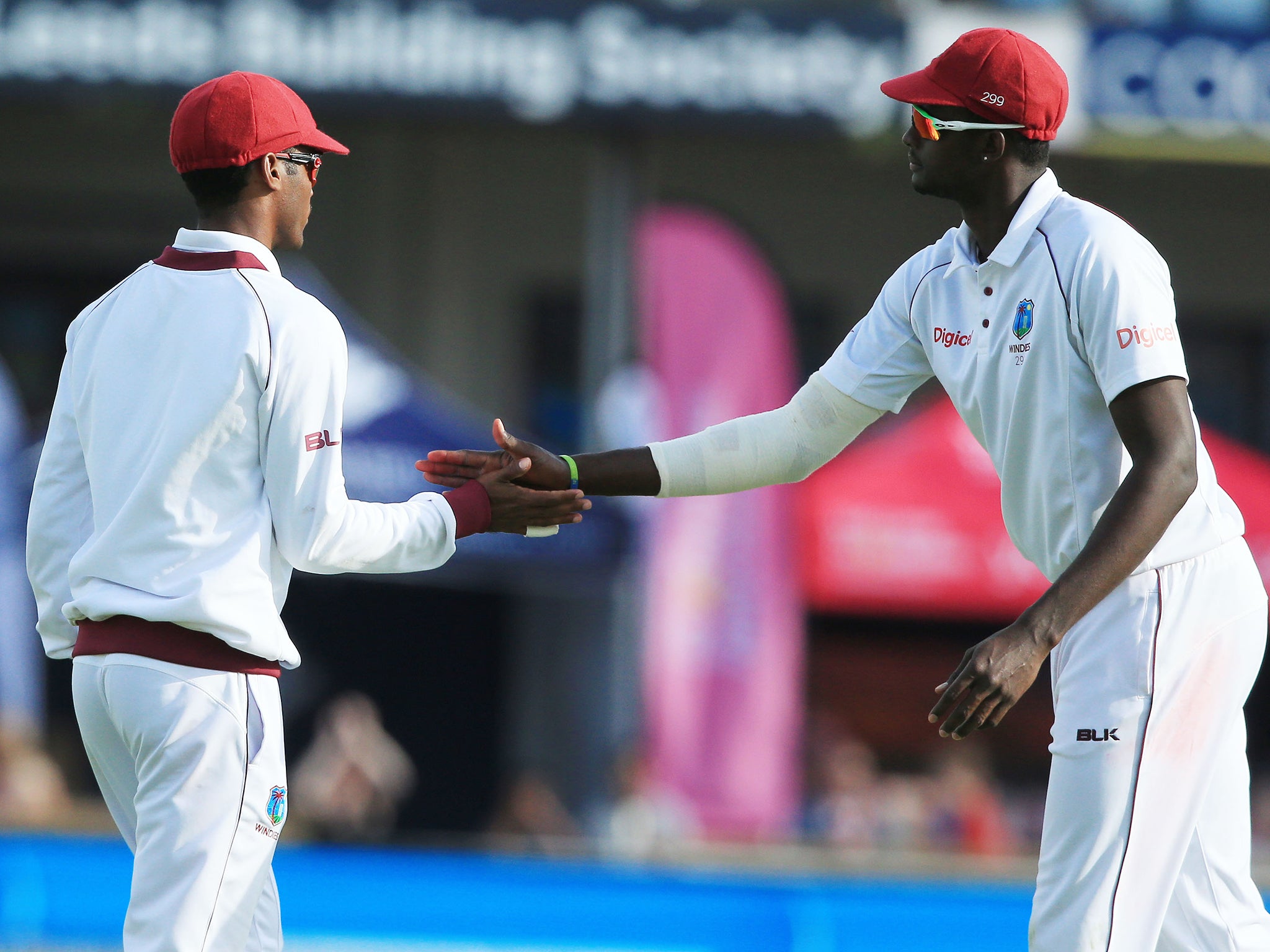 The West Indies visibly tired after a long day in the field