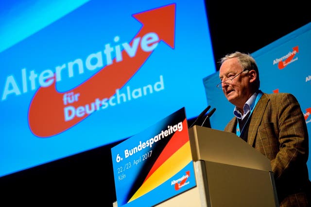 Alexander Gauland speaking at the right-wing populist AfD's congress
