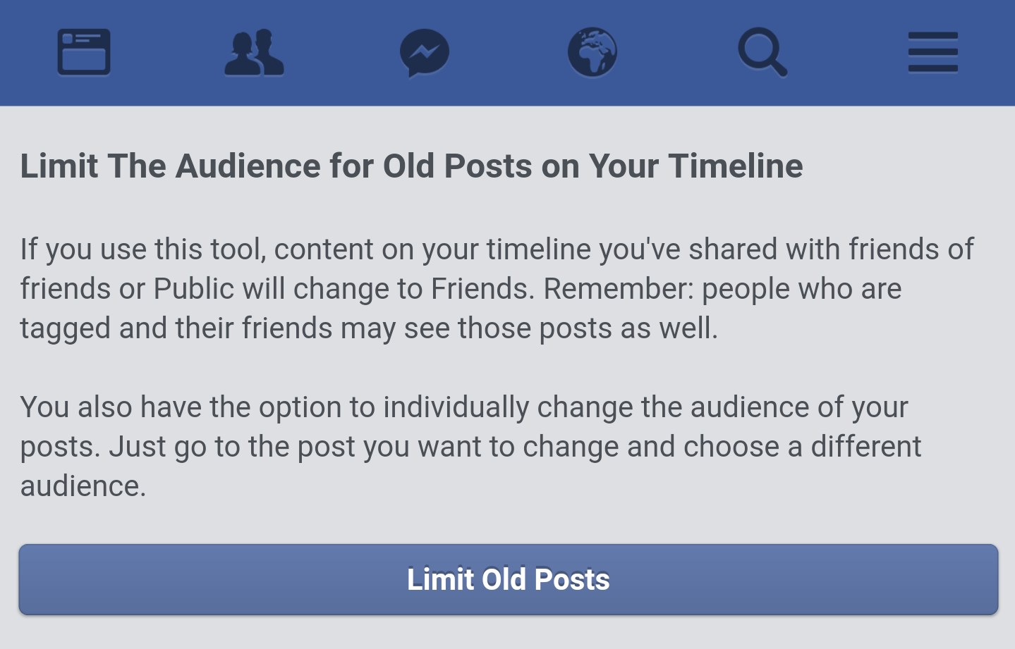 Limit old posts