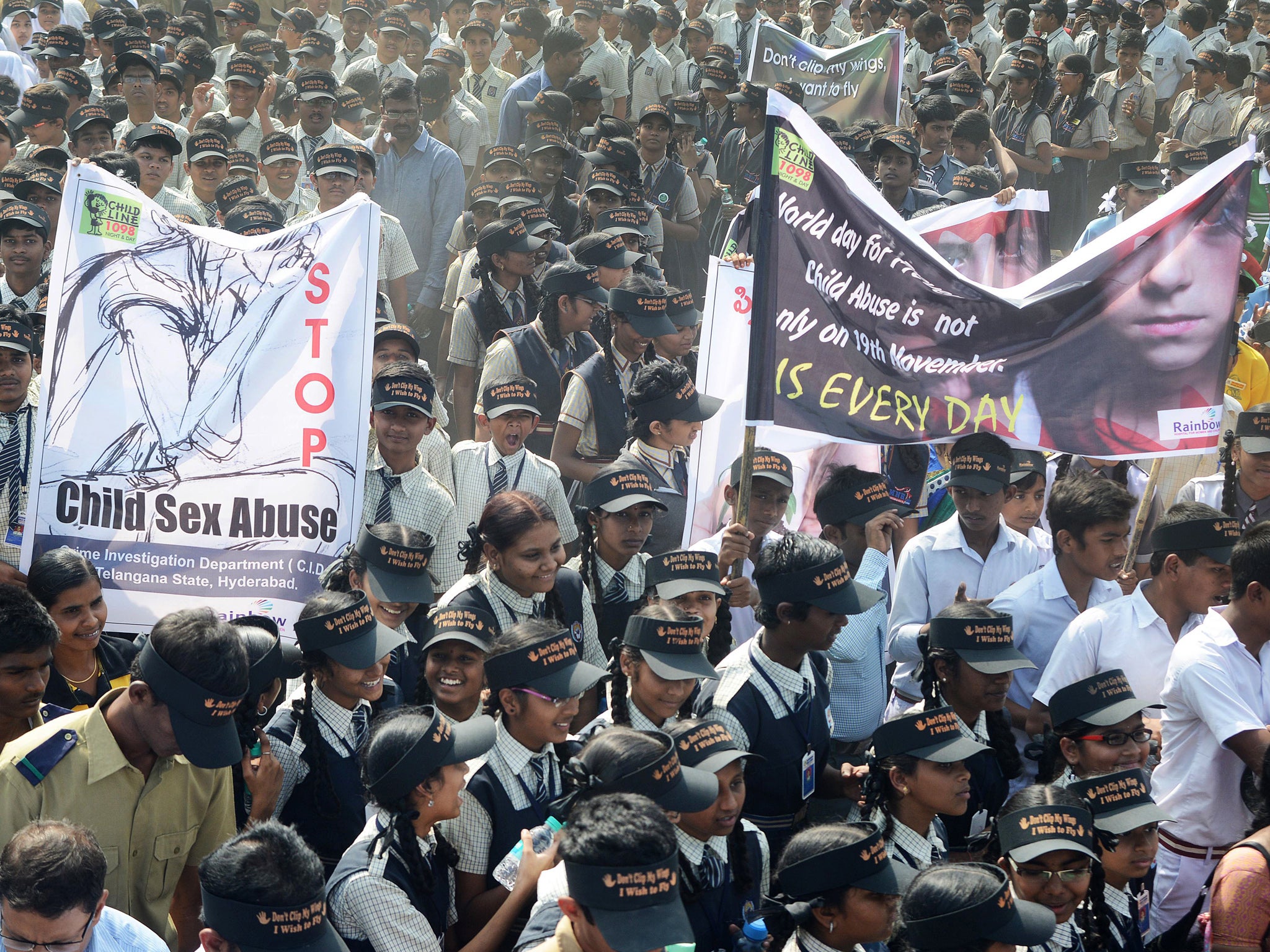 Indian citizens demonstrating against child sexual abuse in Hyderbad in 2014