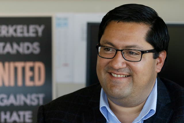 Berkeley Mayor Jesse Arreguin, seen here on Aug. 28, 2017, is worried right-wing speakers at the University of Berkeley could lead to more clashes.