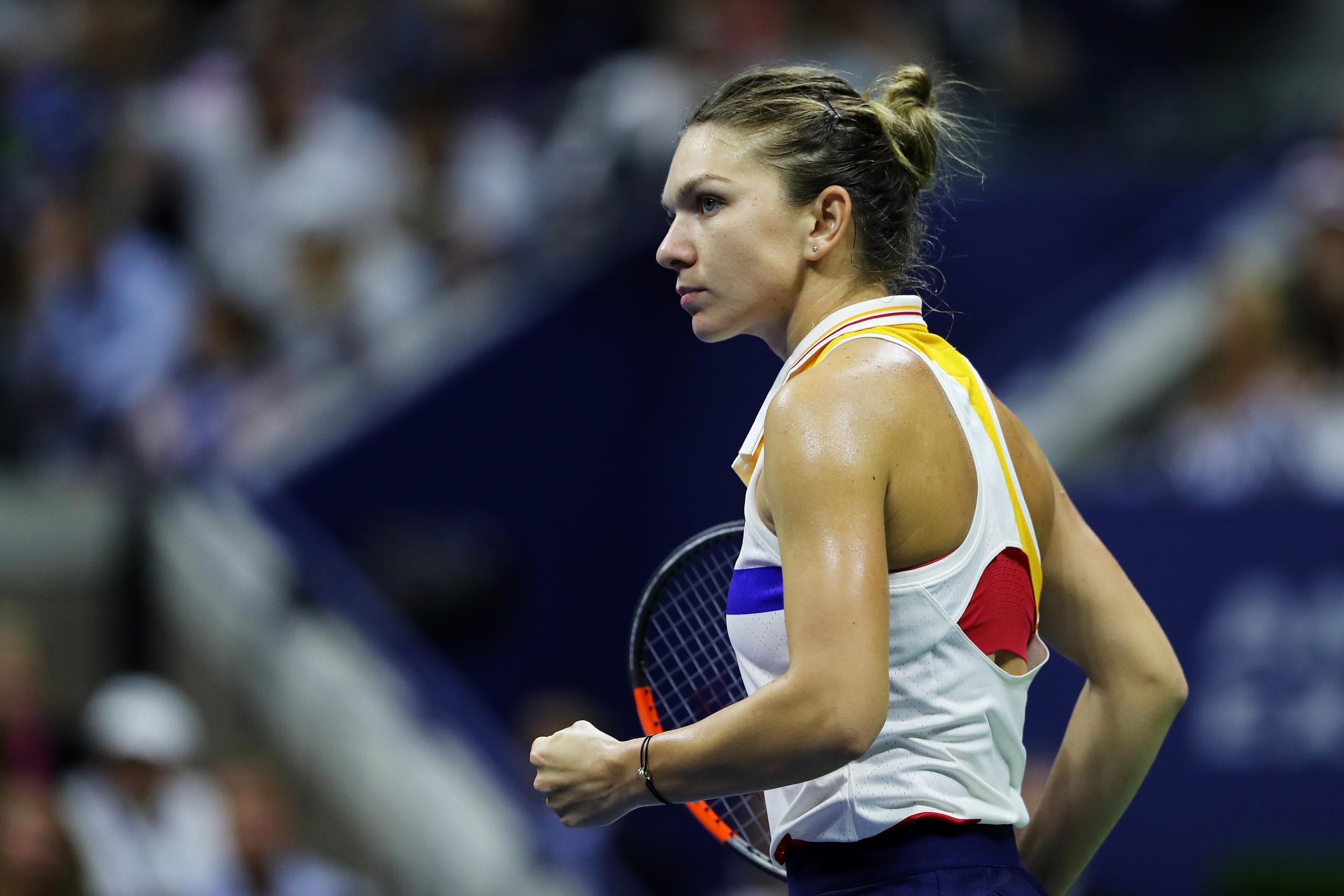 Simona Halep crashed out of the US Open with defeat to Maria Sharapova on Monday