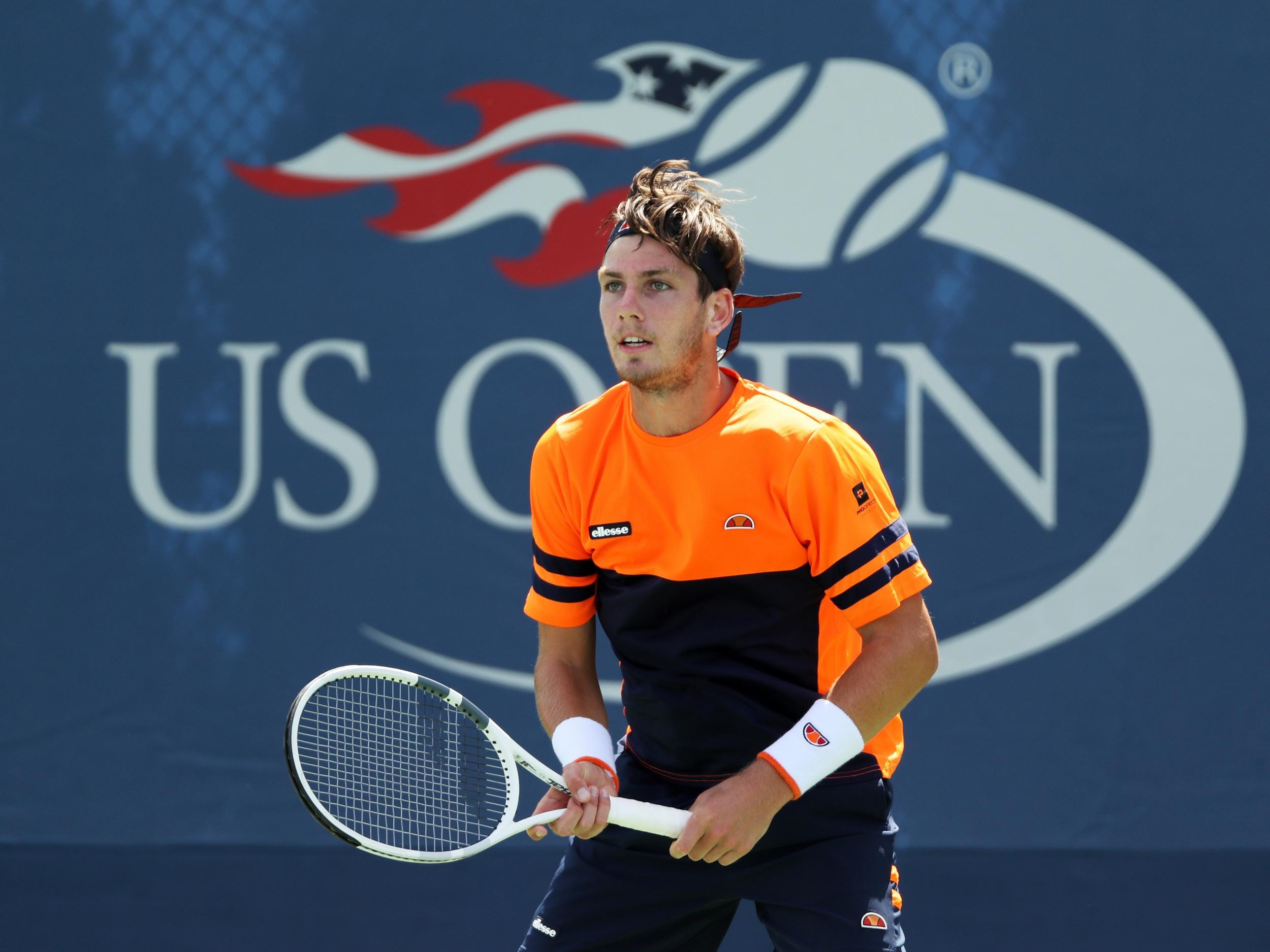 Cameron Norrie looks on during his first round victory over Dmitry Tursunov at the US Open