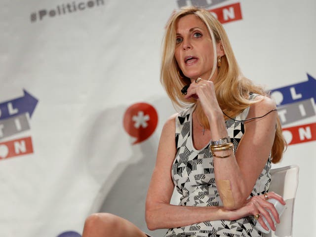 Political commentator Ann Coulter speaks during the "Politicon" convention in Pasadena, California, U.S. June 25, 2016.