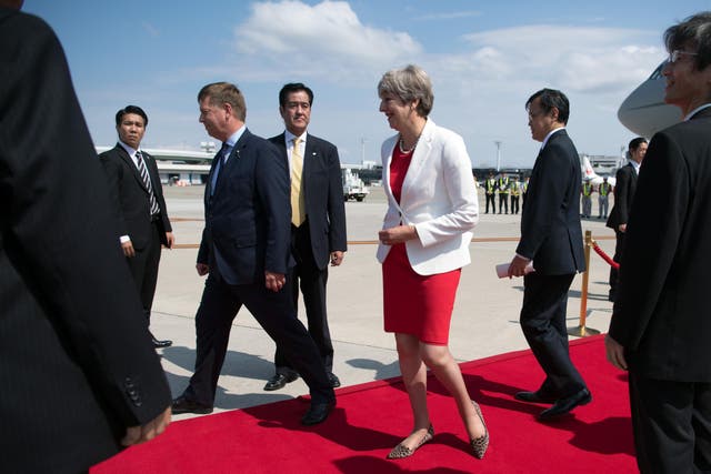 Theresa May arrives in Japan on her visit this week