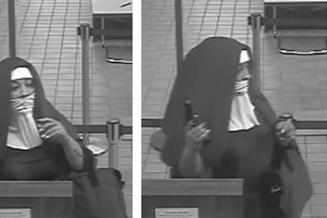 Two women dressed as nuns held up a bank at gunpoint