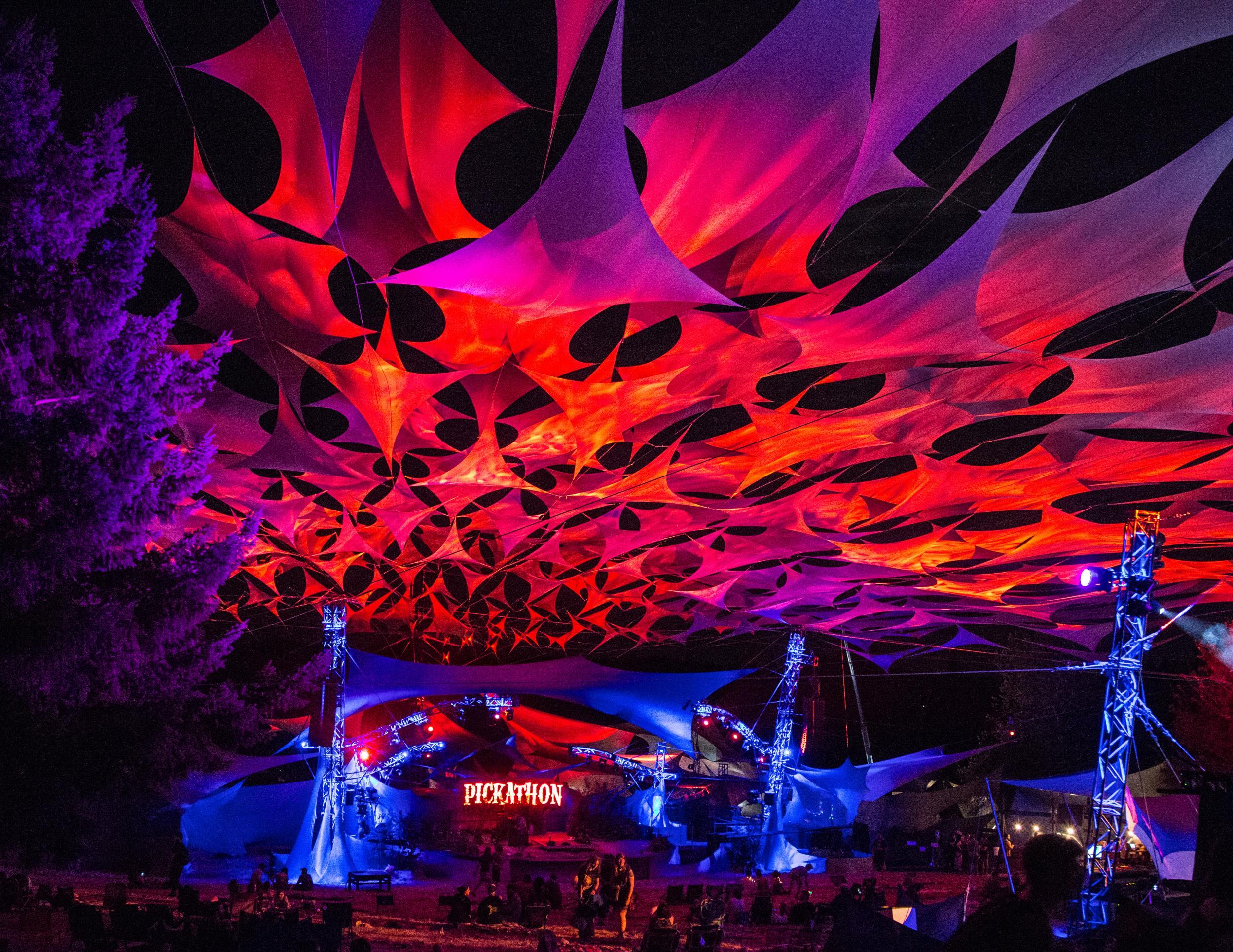 Pickathon’s main stage at night