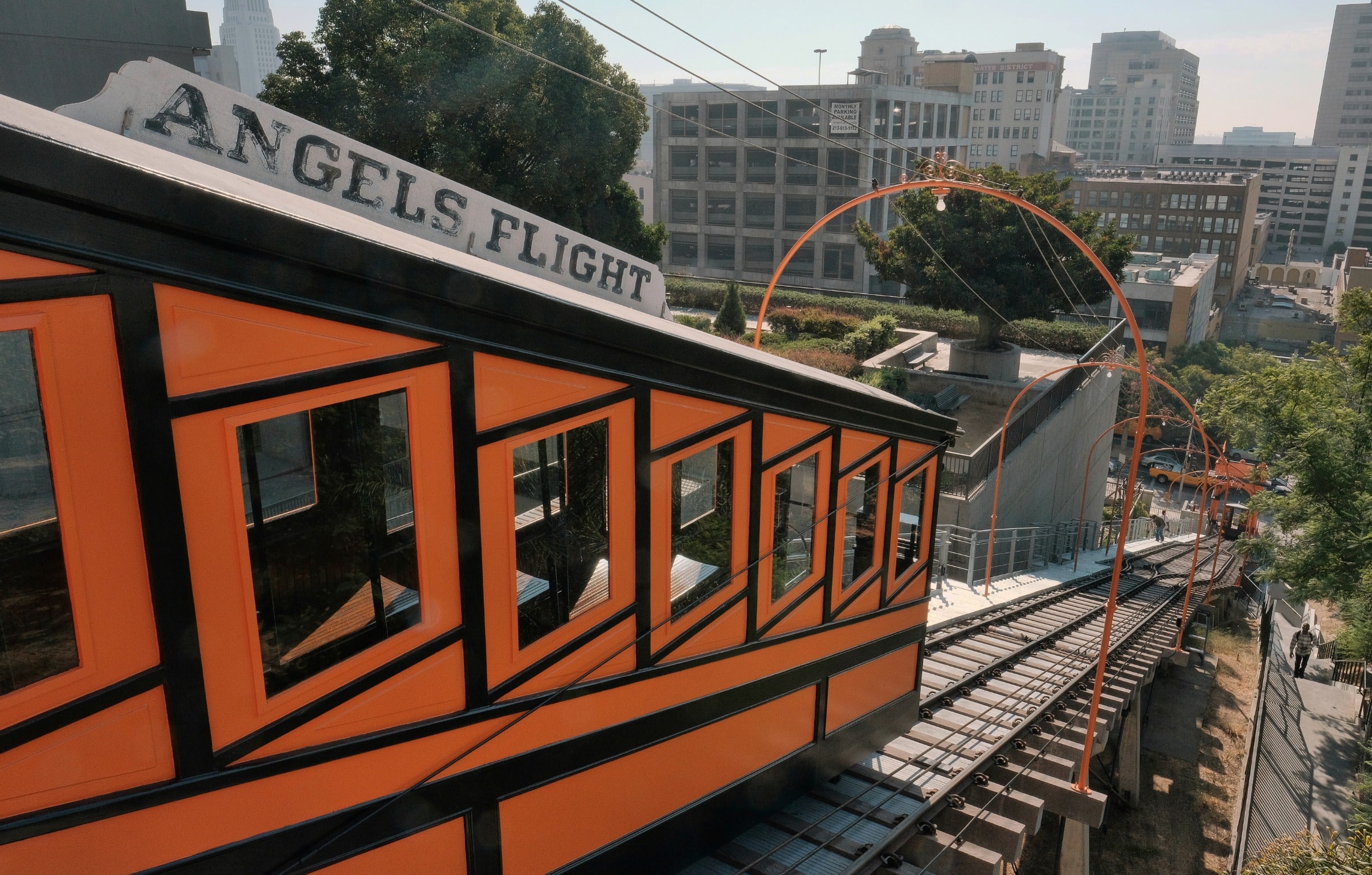 The newly reopened Angels Flight railroad in downtown Los Angeles on Wednesday, Aug. 30, 2017.