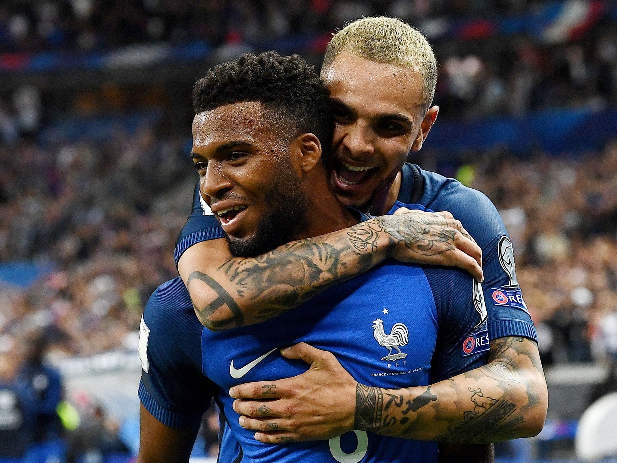 Thomas Lemar scored twice in France's 4-0 win over the Netherlands on Thursday