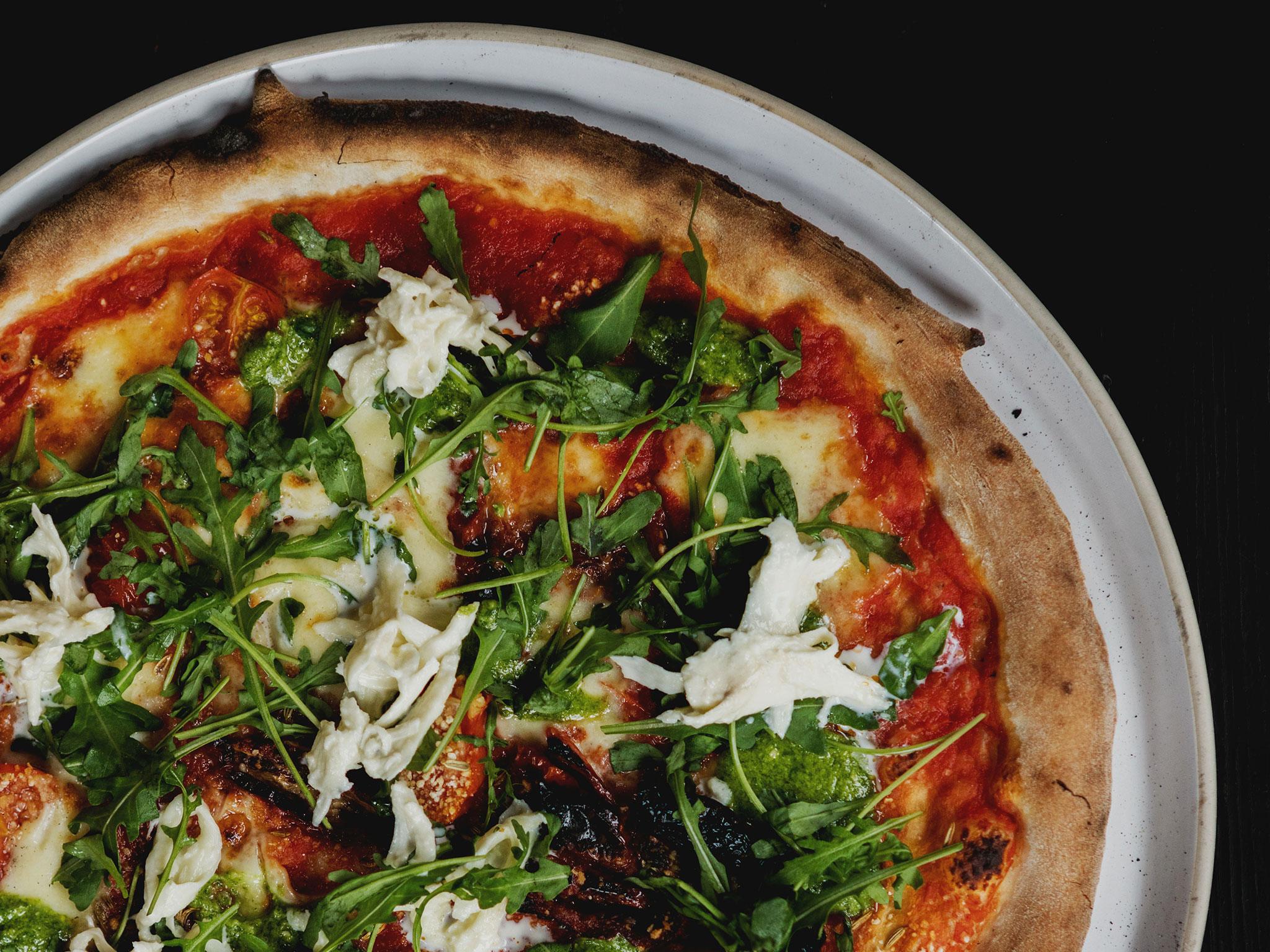 A woodfire pizza by Martello Hall in London
