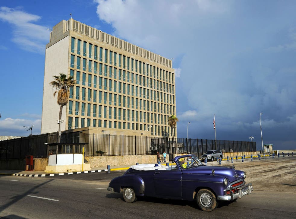 The US embassy in Havana, where some of the attacks are believed to have taken place
