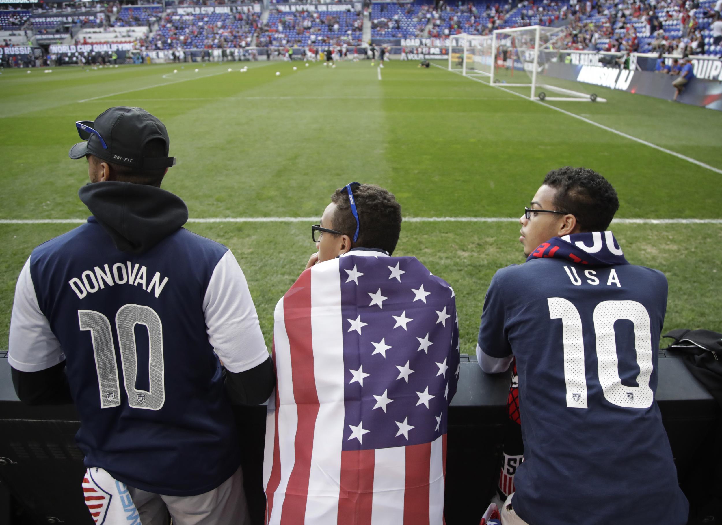 US fans watch the World Cup qualifier match against Costa Rica in New Jersey