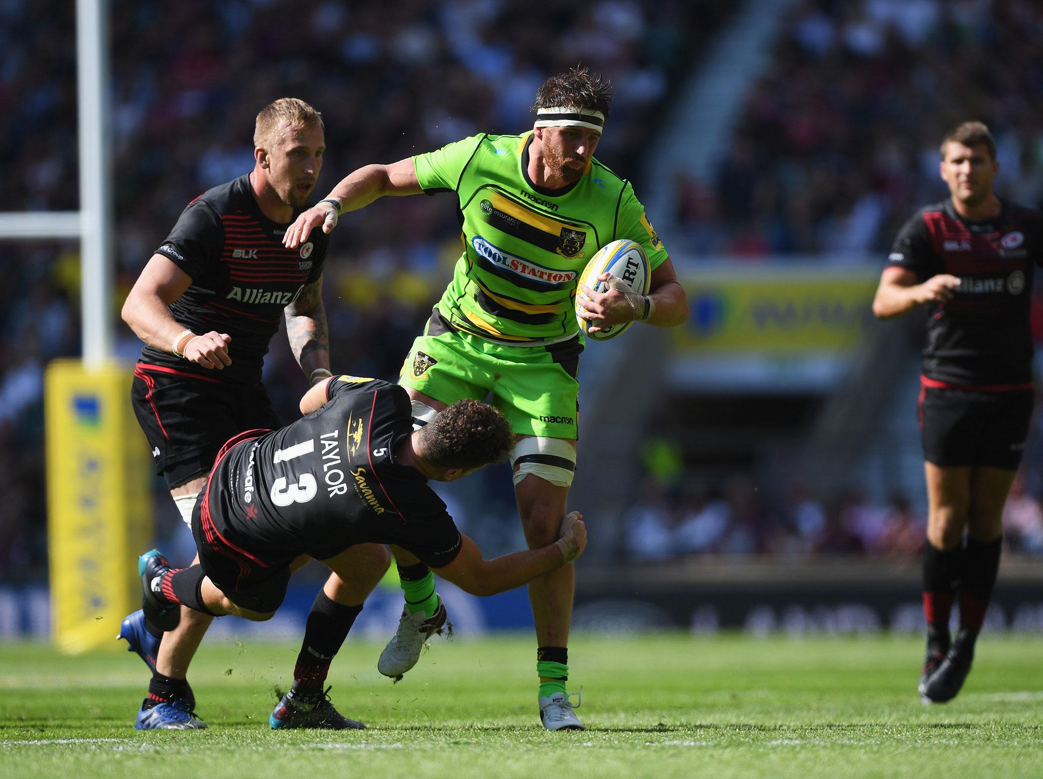 &#13;
Wood scored Northampton's second try &#13;