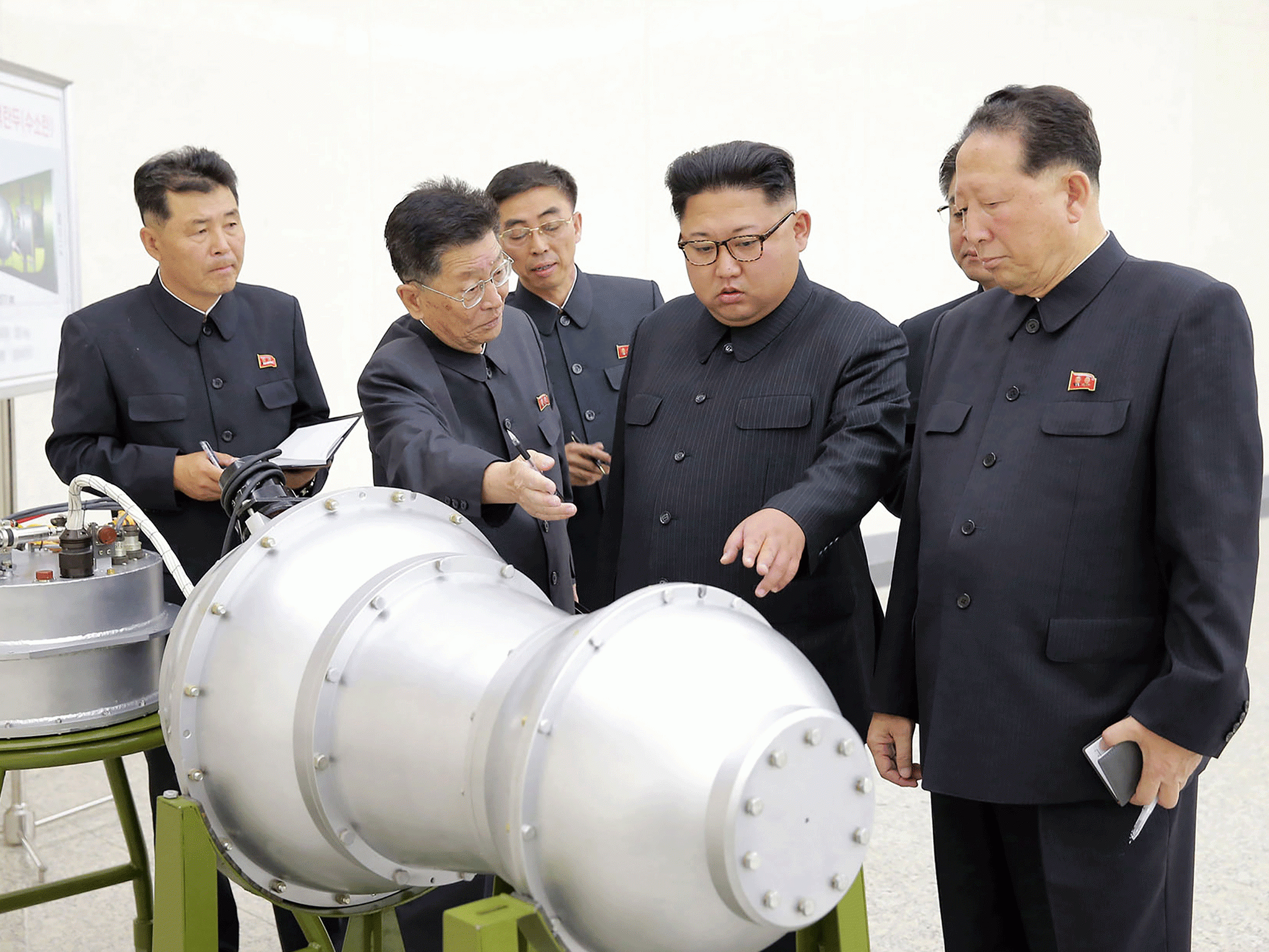 Kim Jong-un inspects what North Korea said was a hydrogen bomb being loaded into an intercontinental ballistic missile