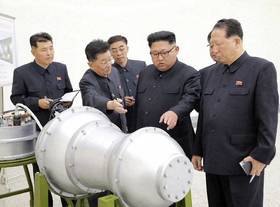 Kim Jong-un inspects what North Korea said was a hydrogen bomb being loaded into an intercontinental ballistic missile