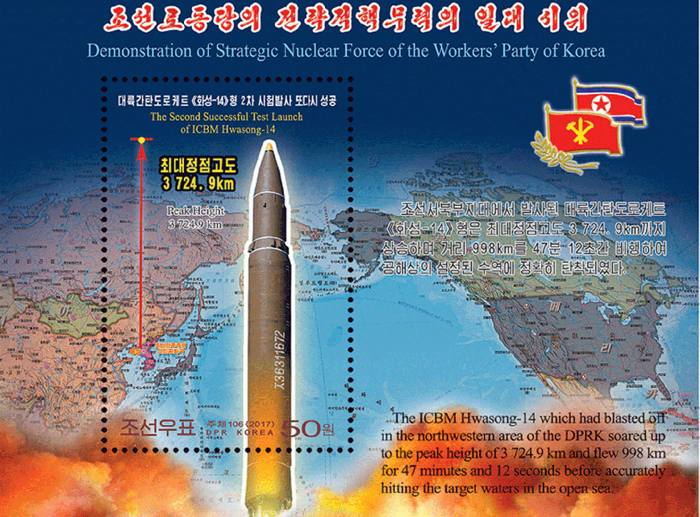 North Korea’s state-controlled broadcaster KCNA produced this image about the recent intercontinental ballistic missile test