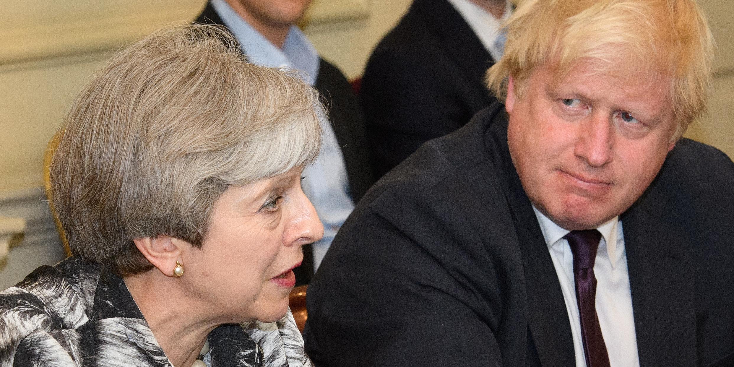 Boris Johnson and Theresa May are at the head of the Tory party's internal conflict over Brexit