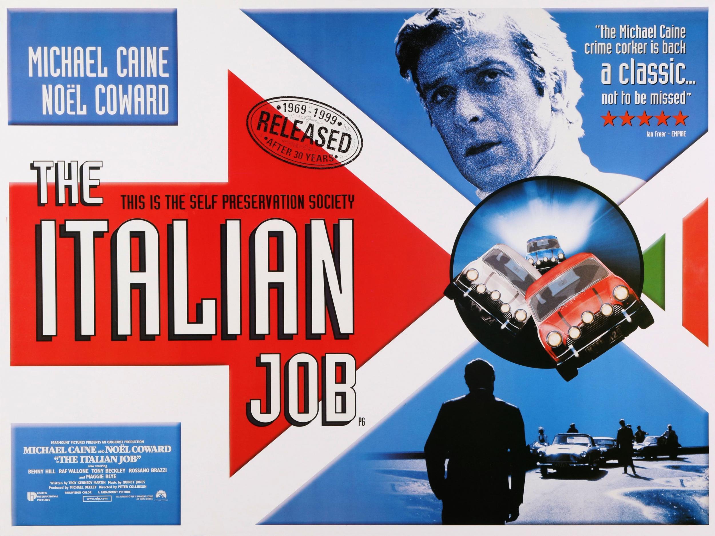 Caine starred in 'The Italian Job' in 1969