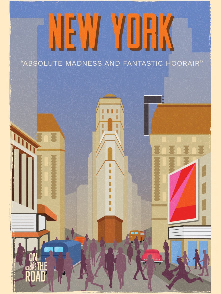 Publisher Orbitz has released 10?posters celebrating?Kerouac’s descriptions of cities