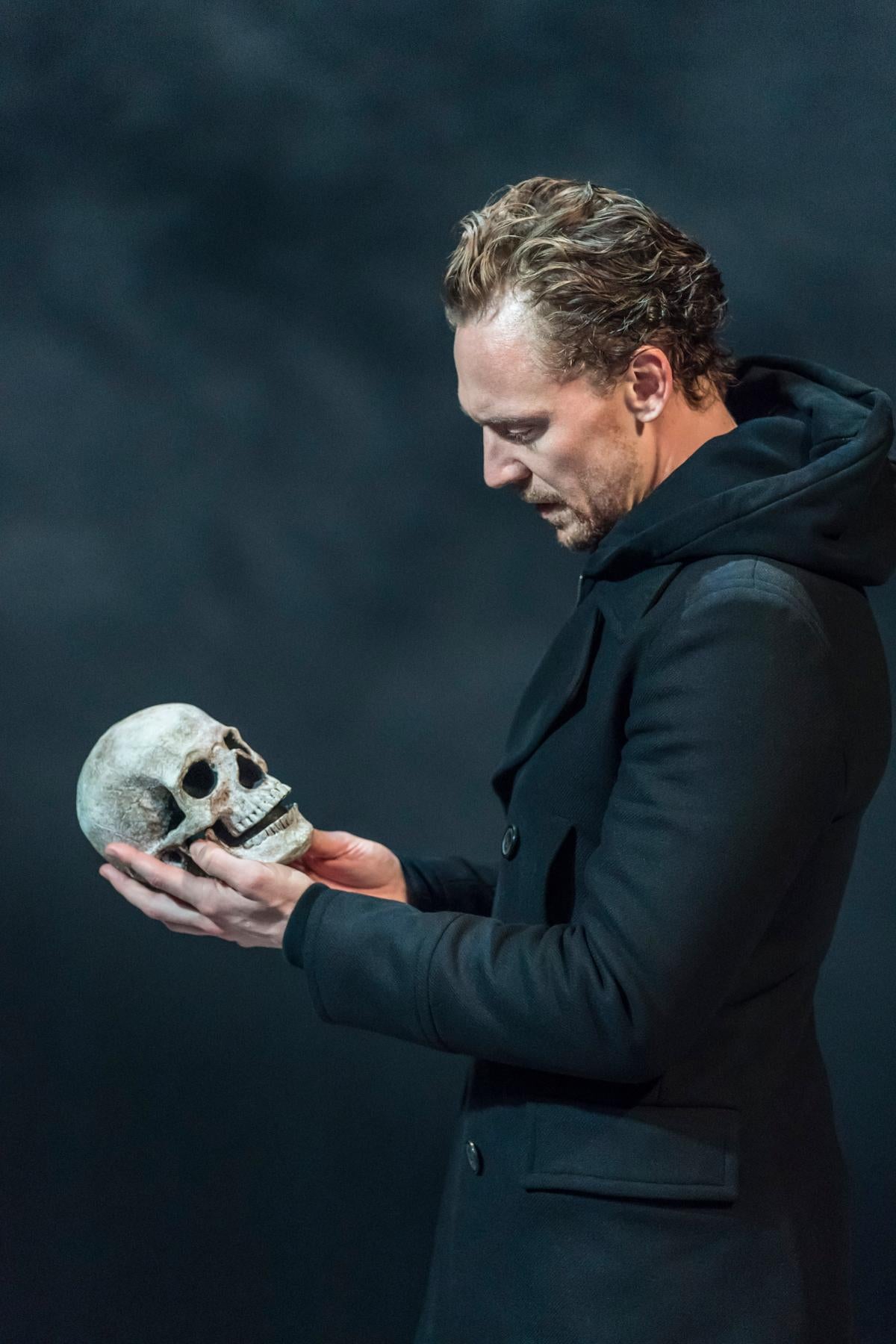 &#13;
Tom Hiddleston during a Rada fundraising Hamlet production. &#13;