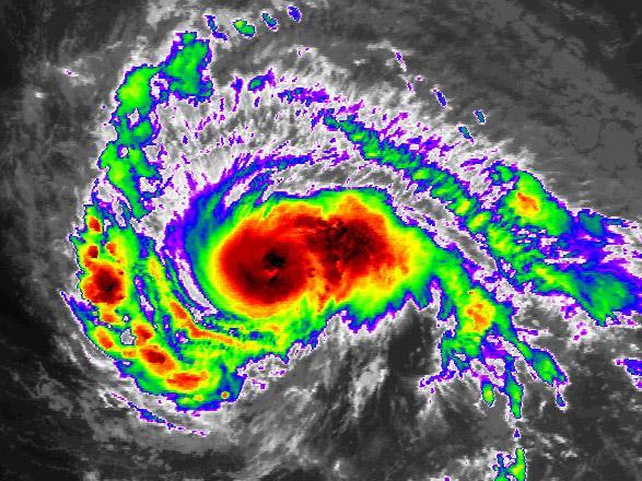 Infrared imagery of Hurricane Irma from Sunday morning