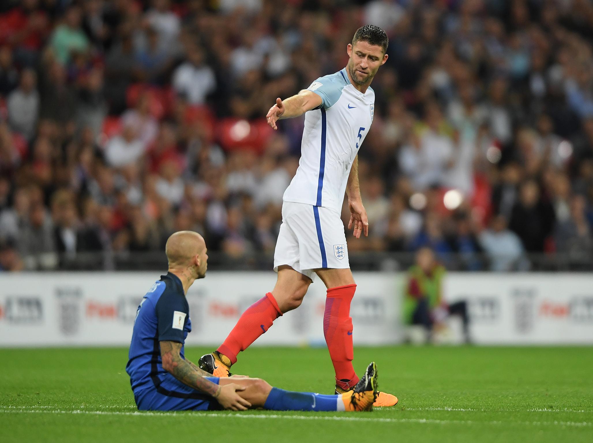 His night was blemished by one truly silly tackle on Weiss high up the pitch at the end of the first half that allowed the winger through on goal.