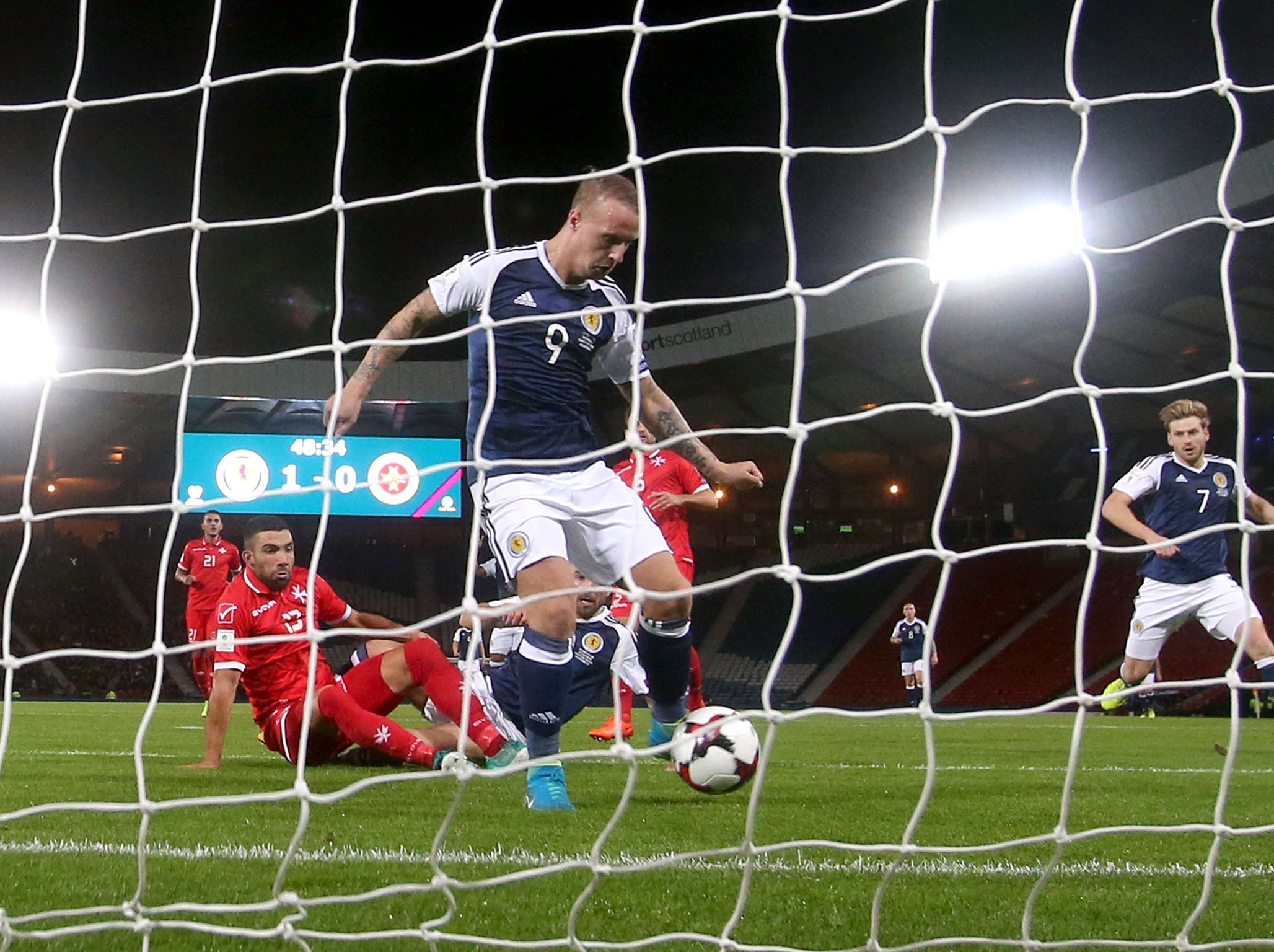 Leigh Griffiths was on hand to double Scotland's lead