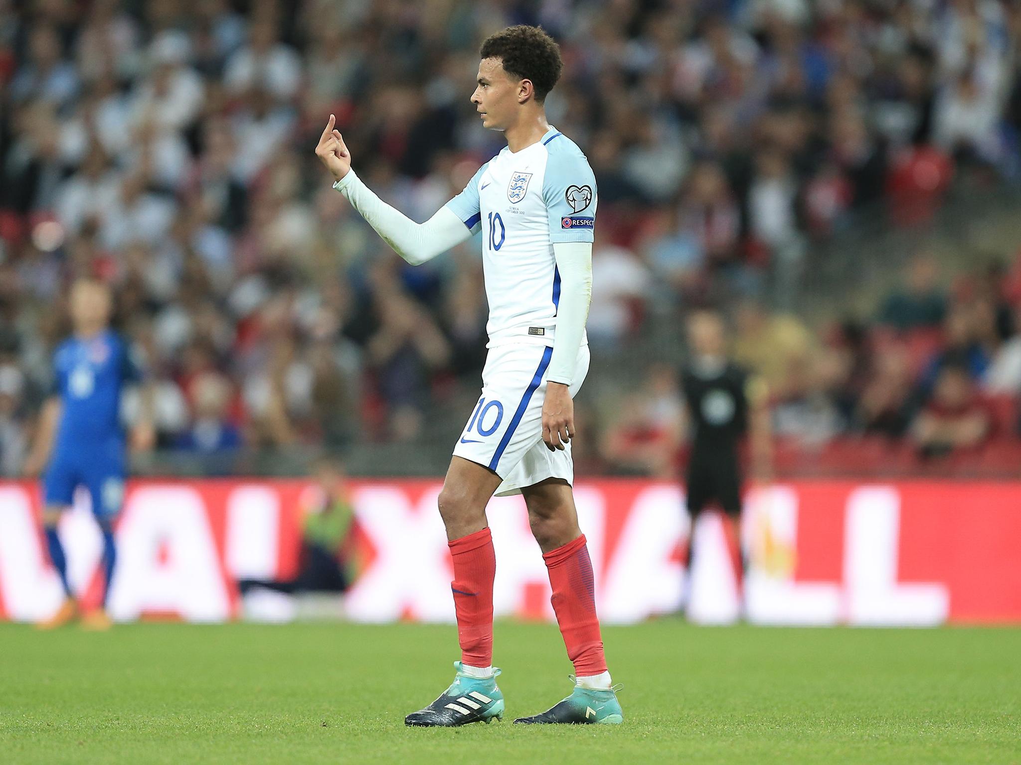 Dele Alli was caught raising his middle finger during England's win over Slovakia