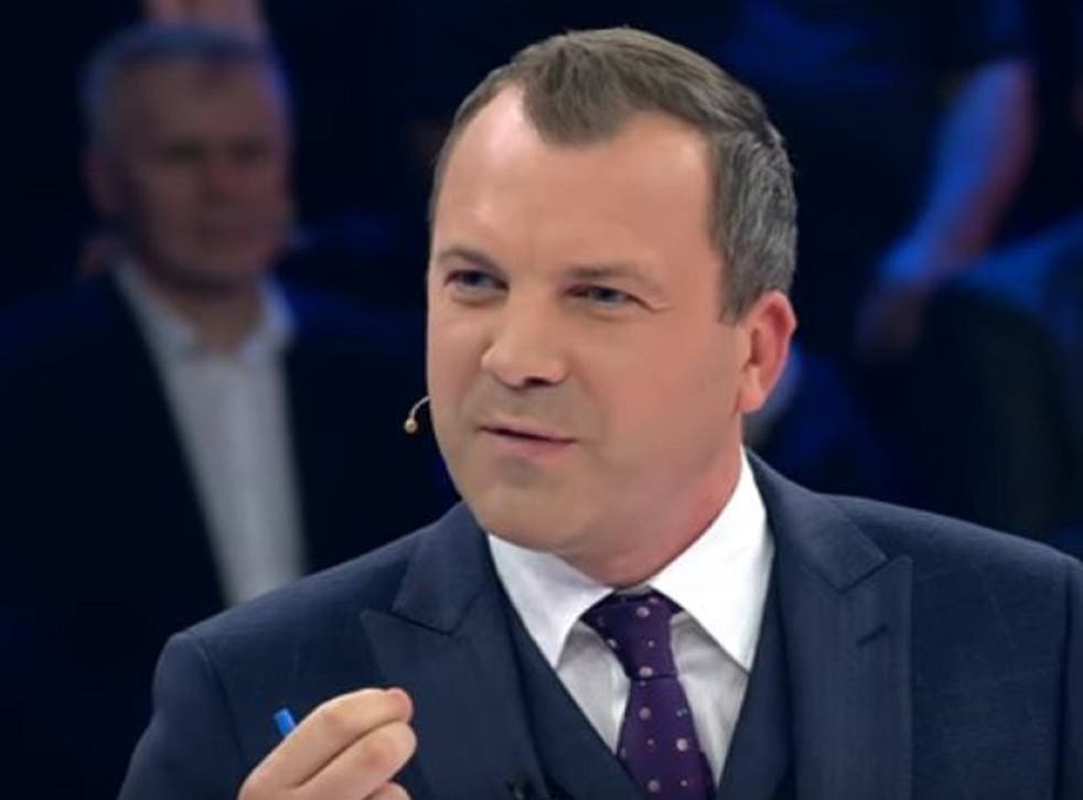 The politician made the salacious claims during a debate on the Russian state broadcaster