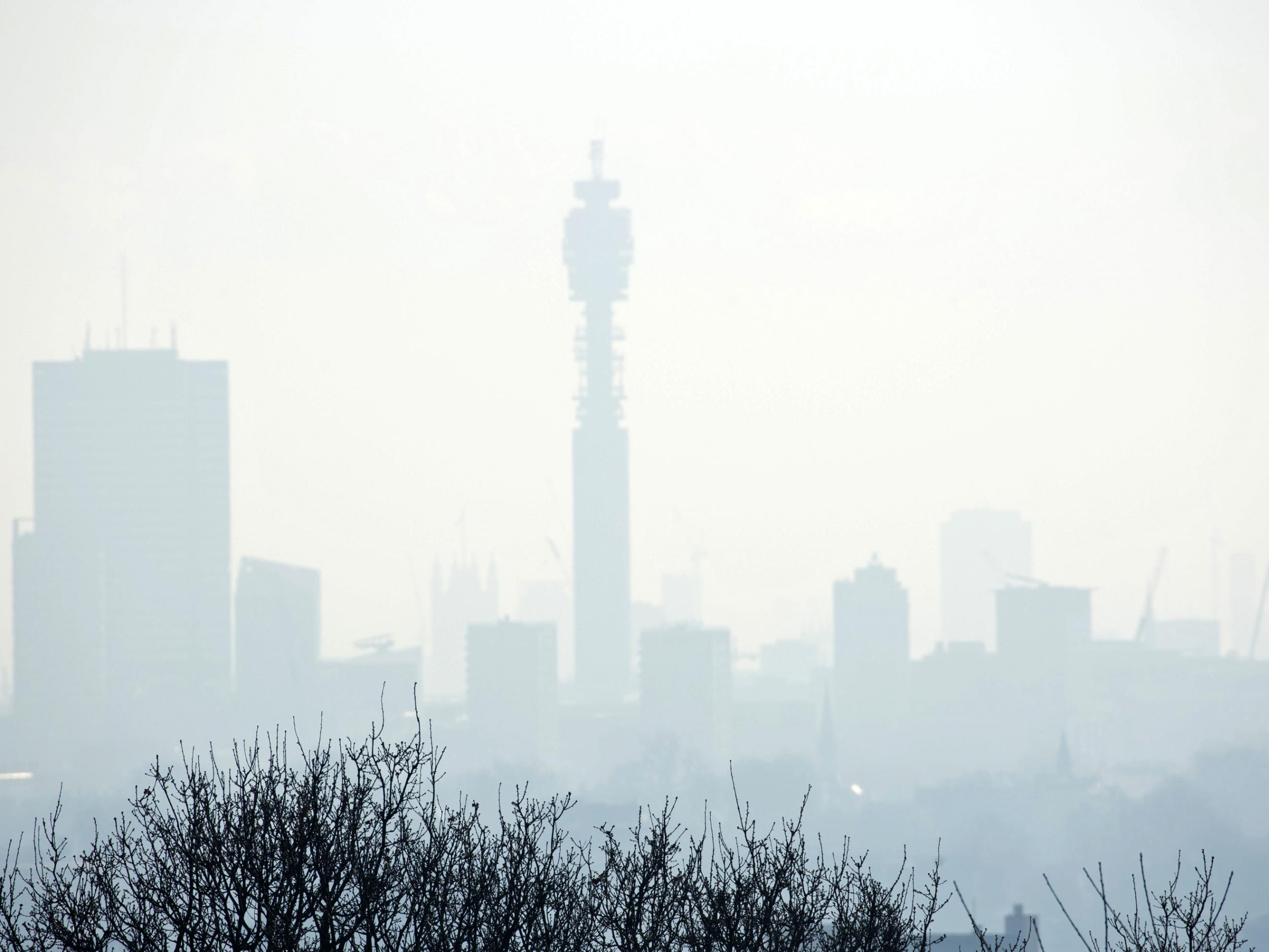 London is one of the top five cities with the dirtiest air in the UK