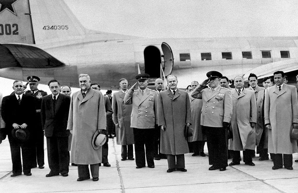 Leaders of communist countries meeting in Poland in 1955?to sign the mutual defence treaty commonly known as the Warsaw Pact?(AFP/Getty)