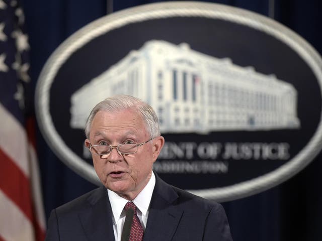 <p>&#13;
Attorney General Jeff Sessions announced the plans to scrap Daca at the Justice Department yesterday (AP)&#13;</p>