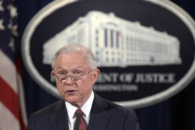<p>&#13;
Attorney General Jeff Sessions announced the plans to scrap Daca at the Justice Department yesterday (AP)&#13;</p>