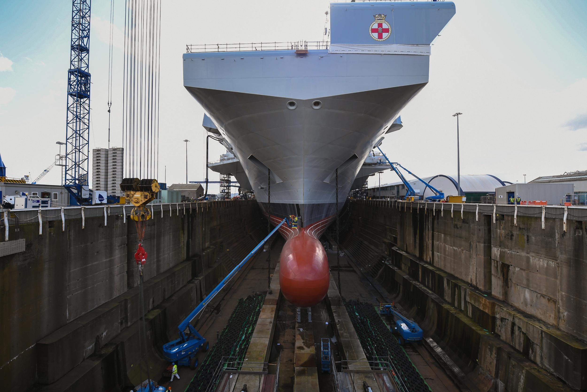 New Royal Navy ships will come with AI capabilities, the First Sea Lord has said. Pictured is the HMS Prince of Wales,slated for launch in 2020