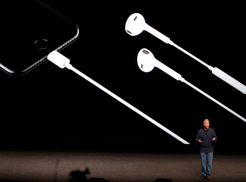 Phil Schiller, Senior Vice President of Worldwide Marketing at Apple Inc, discusses the audio features of the iPhone 7 during a media event in San Francisco, California, U.S. September 7, 2016