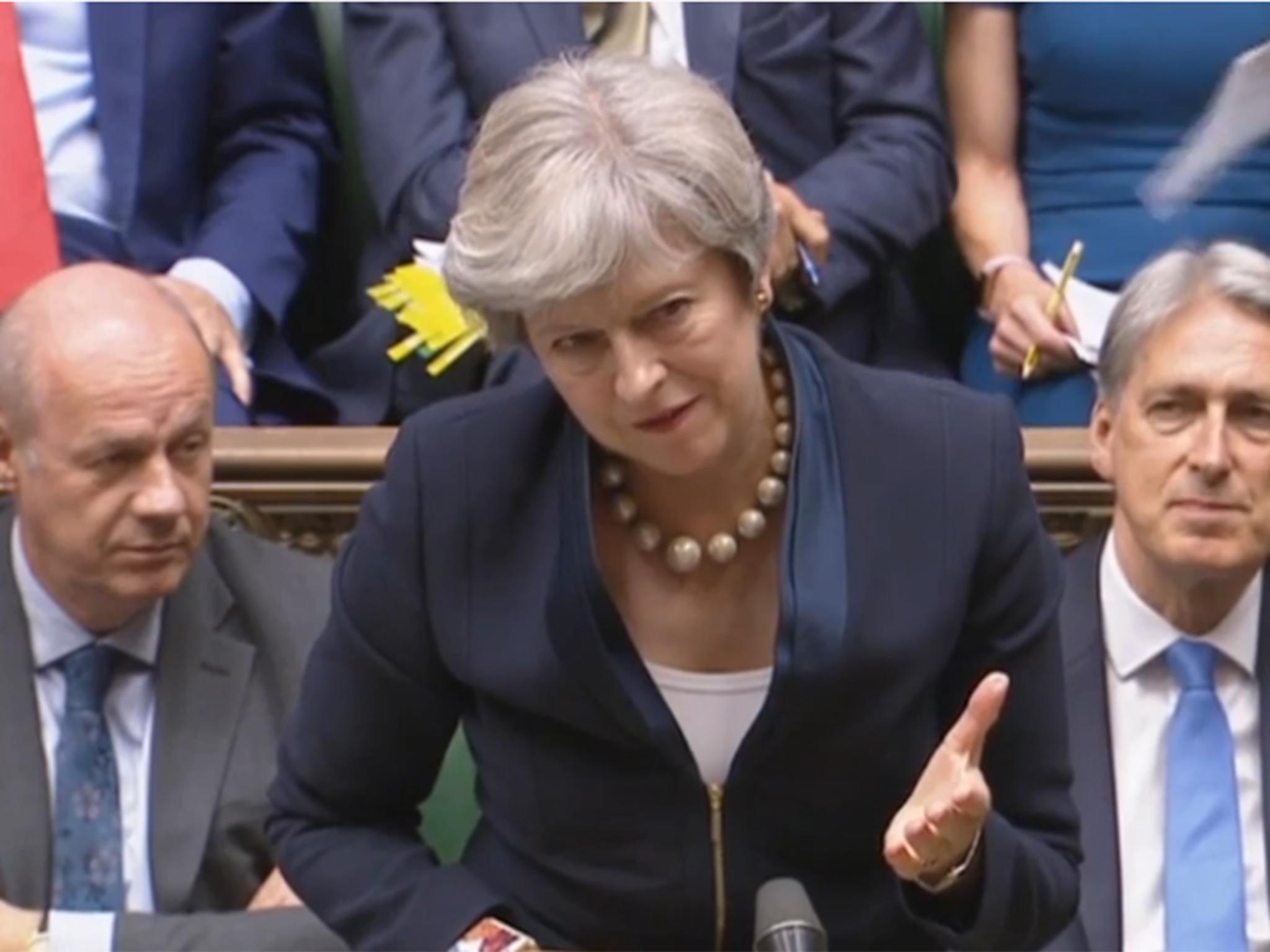 Theresa May at Prime Minister's Questions