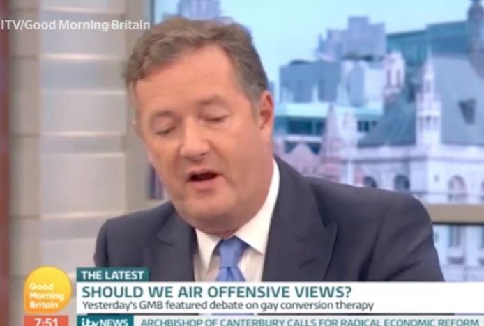 Morgan became visibly annoyed before he terminated the conversation