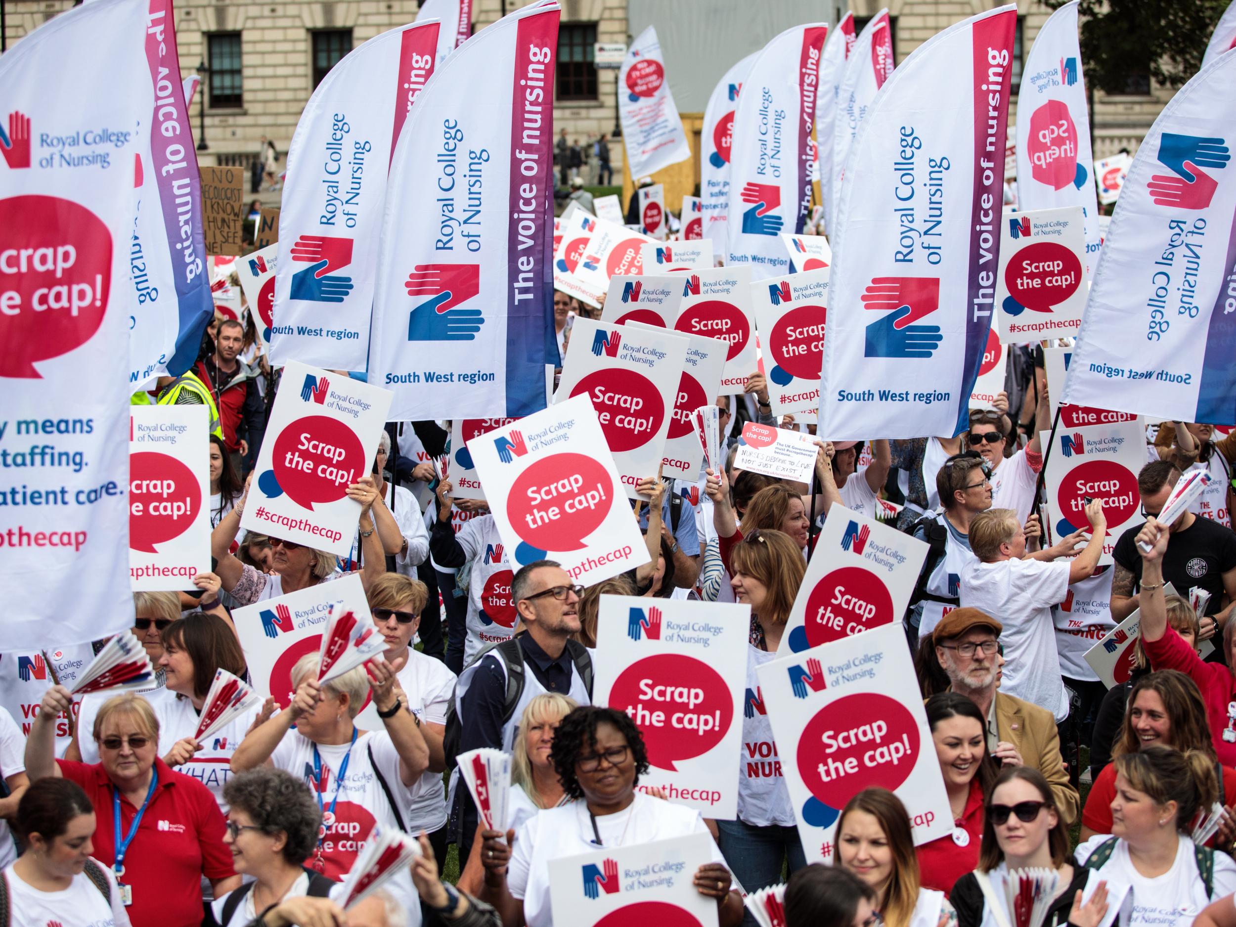 Nurses and midwives took to the streets in protest of the bursary's removal