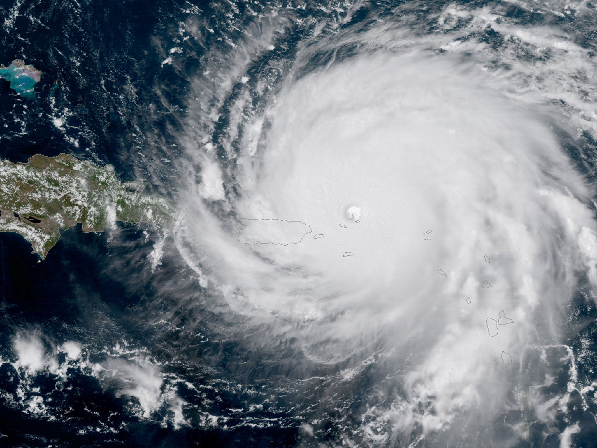 The storm is seen approaching Puerto Rico