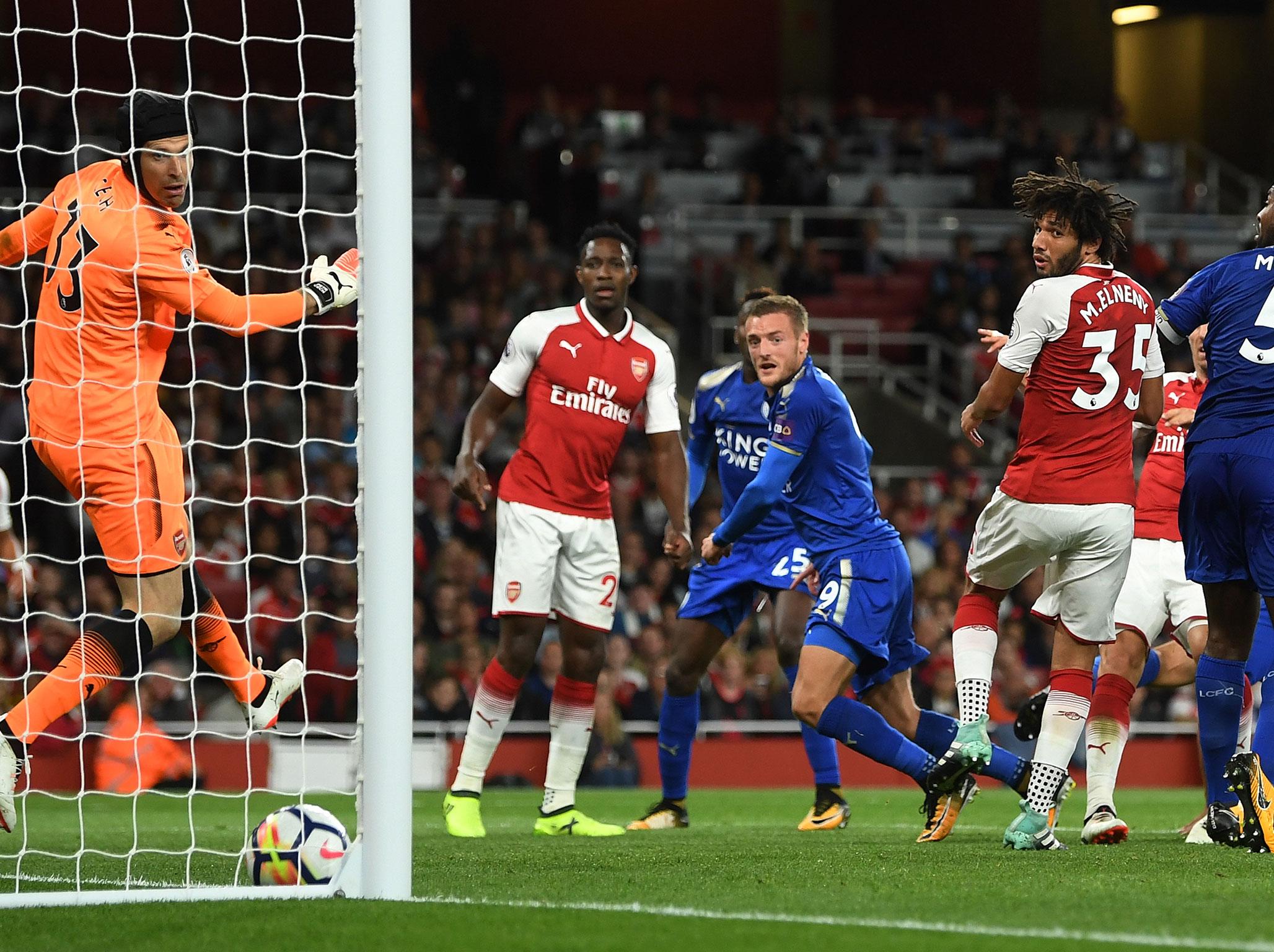 Vardy scored twice against Arsenal earlier this season