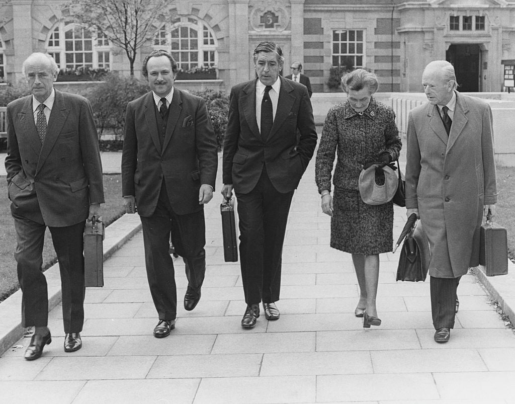 Du Cann with other members of the 1922 Committee of Conservative backbench MPs, 1974 (Getty)