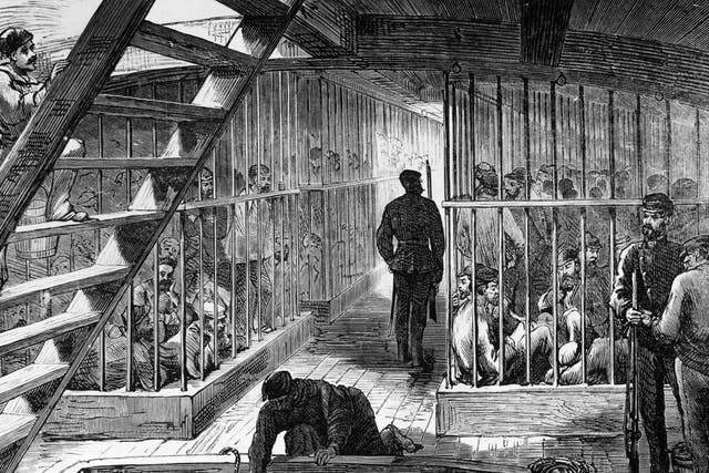 Prisoners on a transport ship bound for Australia: a country that would serve as a prison colony for the ‘criminal classes’ of Britain