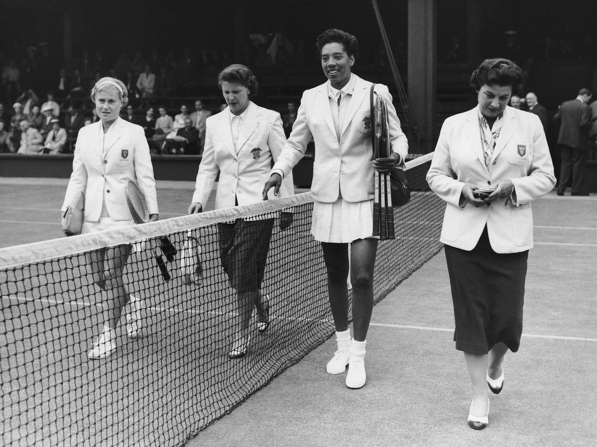 In 1957 Gibson became the first black player to win a singles title at Wimbledon