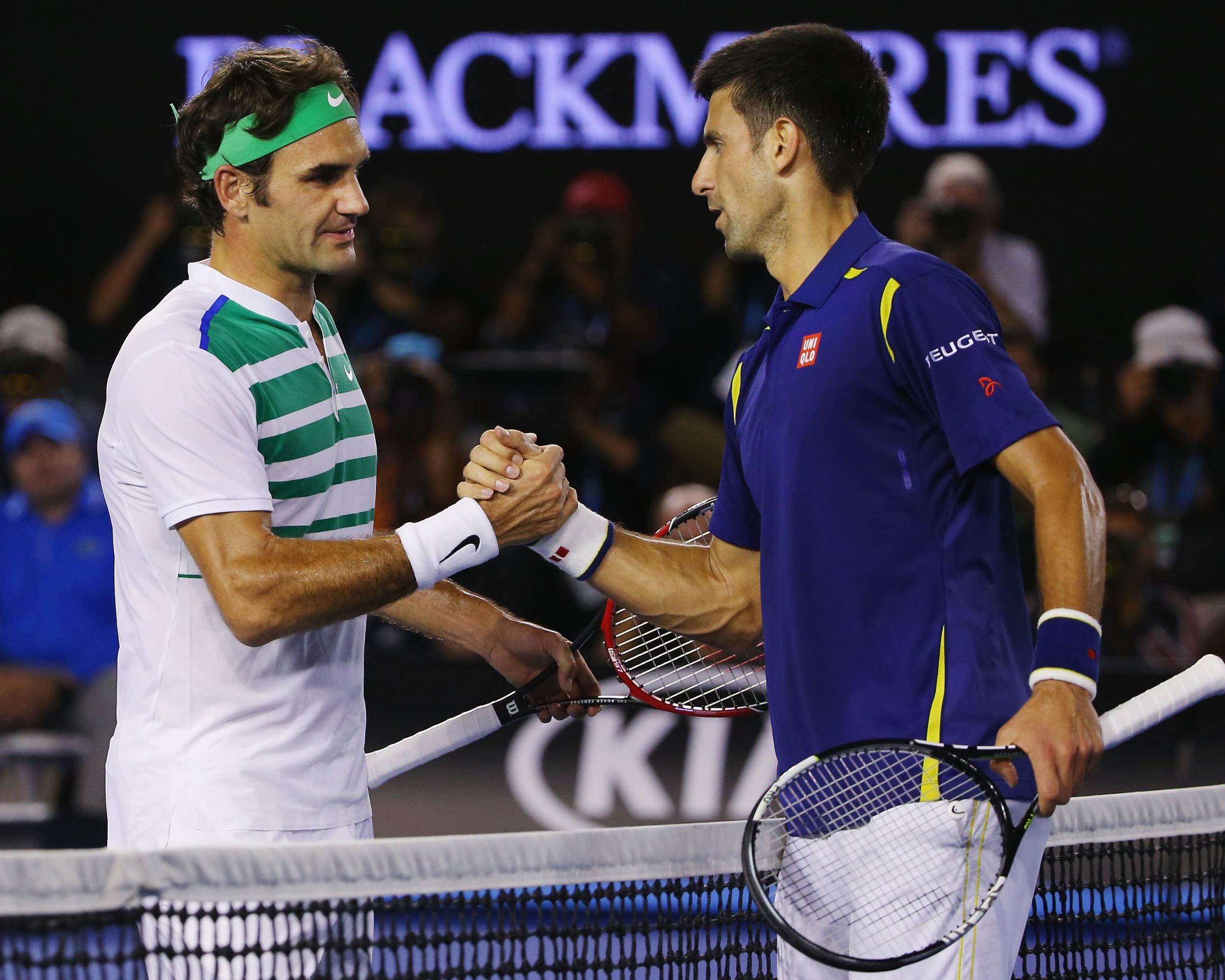 Roger Federer and Novak Djokovic have won 31 grand slam titles between them