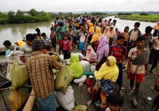 Rohingya Muslim woman has leg blown off by landmine as she flees Burma for Bangladesh