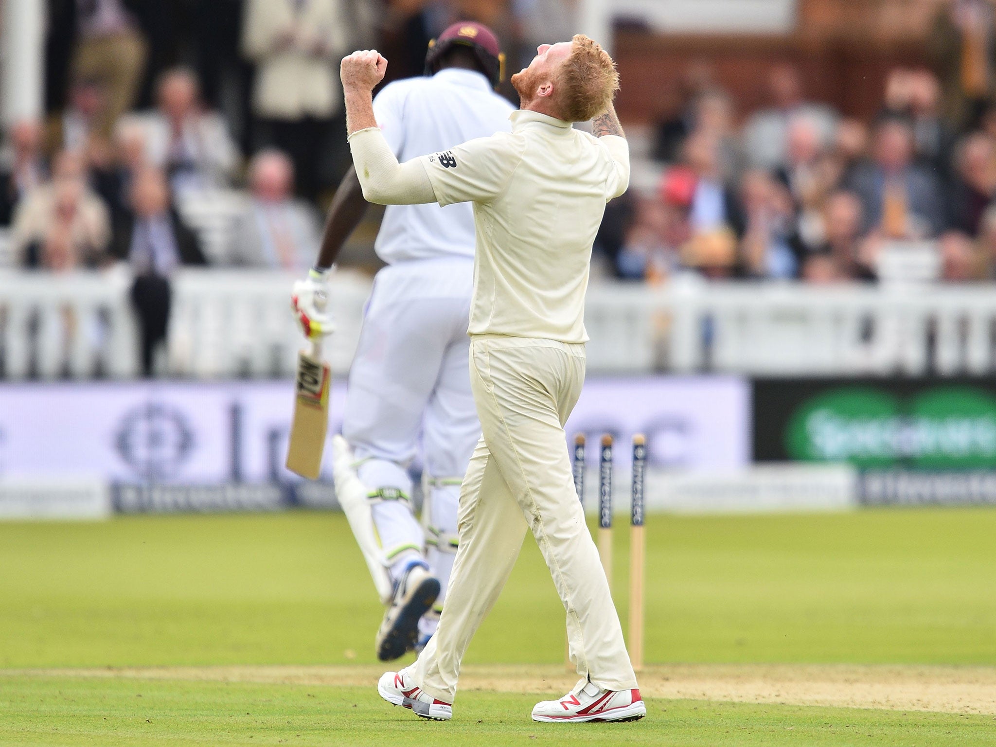 Stokes celebrates the wicket of Jason Holder